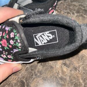 Vans Black with Pink Floral Pattern Sneakers